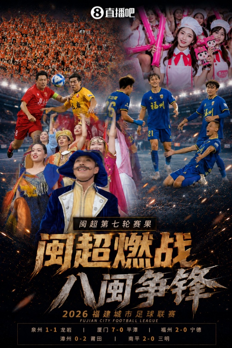 闽超第7轮：厦门7-0狂胜平潭七连胜零失球 福州擒宁德升至次席