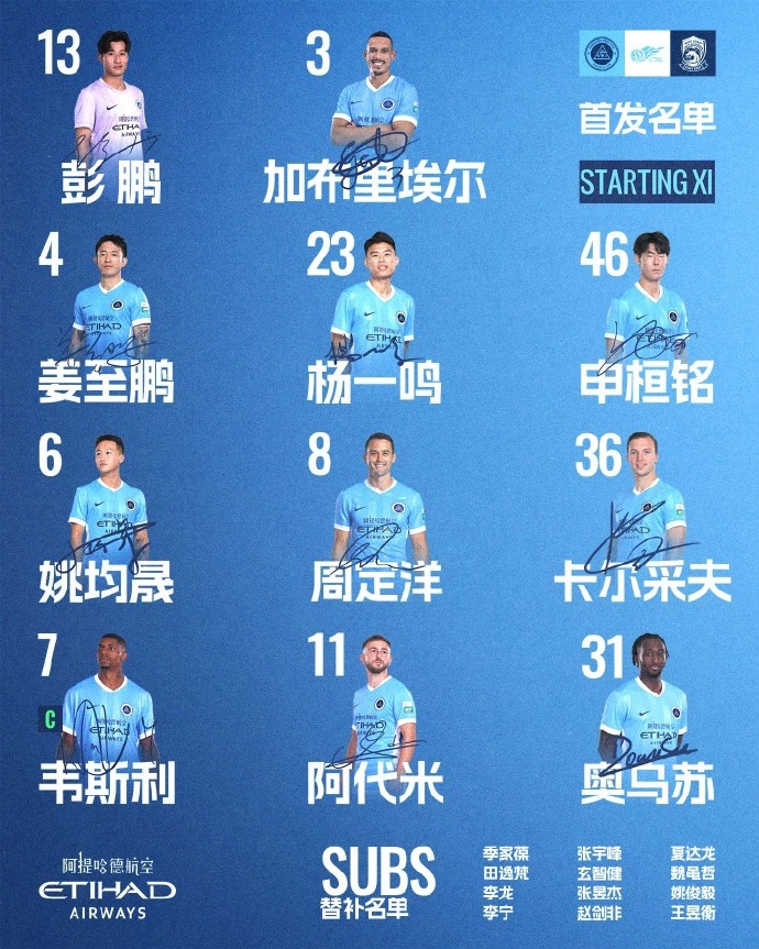 深圳新鹏城主场战青岛西海岸首发:加布里埃尔领衔,周定洋任队长 深圳新鹏城主场战青岛西海岸首发:加布里埃尔领衔,周定洋任队长